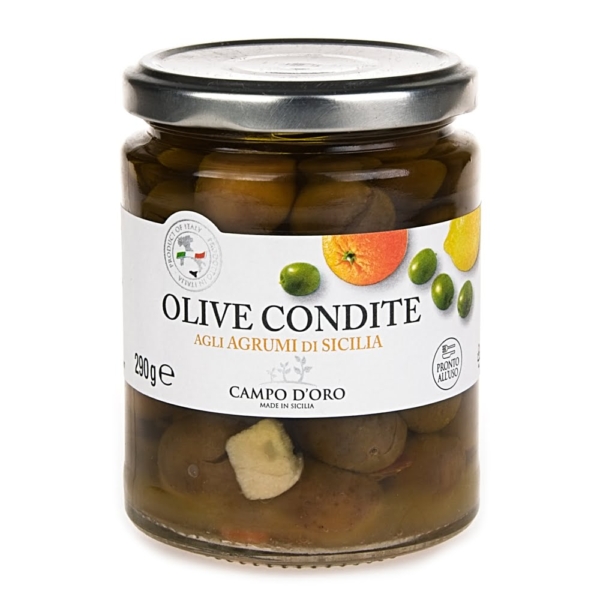 Zielone oliwki w zalewie cytrusowej 290g 1
