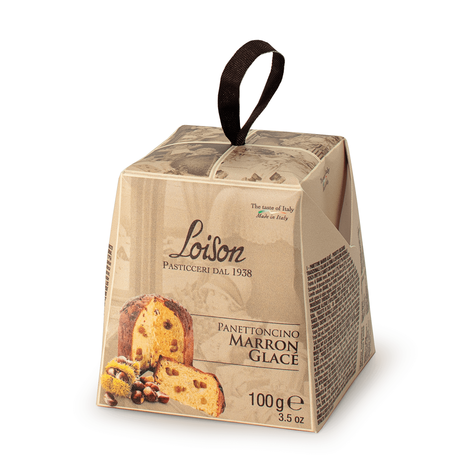 Mini Panettone włoska świąteczna babka z kawałkami kasztanów 100g 1