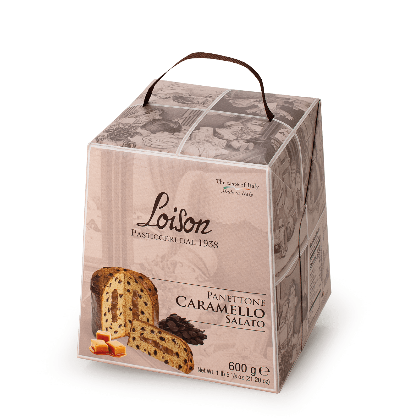 Panettone włoska babka z kawałkami czekolady i solonym karmelem Loison 600g 1