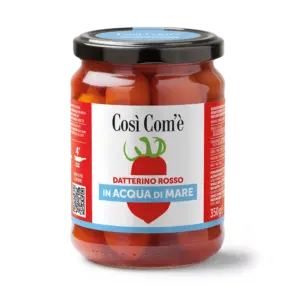 COSI COM'E czerwone pomidorki śliwkowe w zalewie z dodatkiem wody morskiej 350g