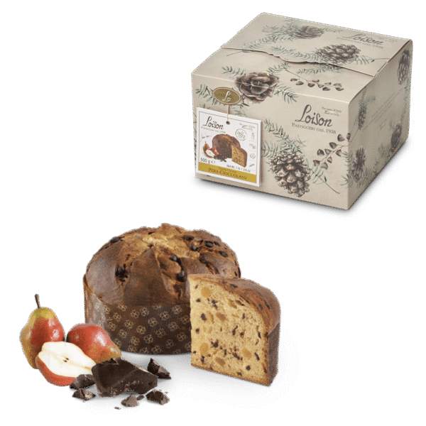 Panettone włoska babka z kawałkami czekolady i kandyzowaną gruszką 500 g 1