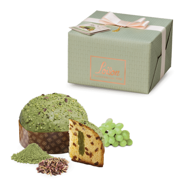 Panettone z kremem pistacjowym i matchą Loison 600g 2