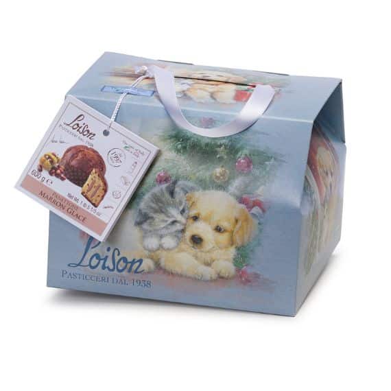 Panettone włoska świąteczna babka z kremem i kawałkami kasztanów 600g 1