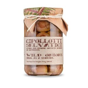 Dzikie cebulki lampascioni w zalewie z oliwą ev i octem winnym 280g