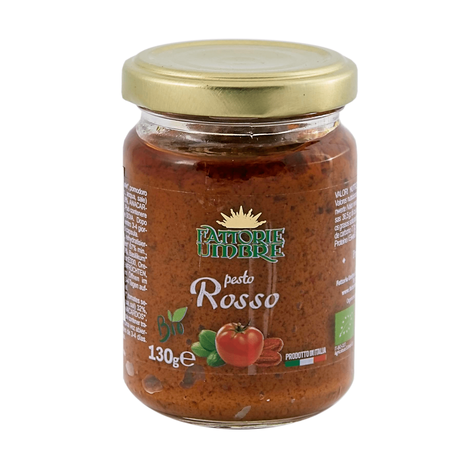 FATTORIE UMBRE Pesto Rosso BIO czerwone pesto z suszonych pomidorów 130g 1