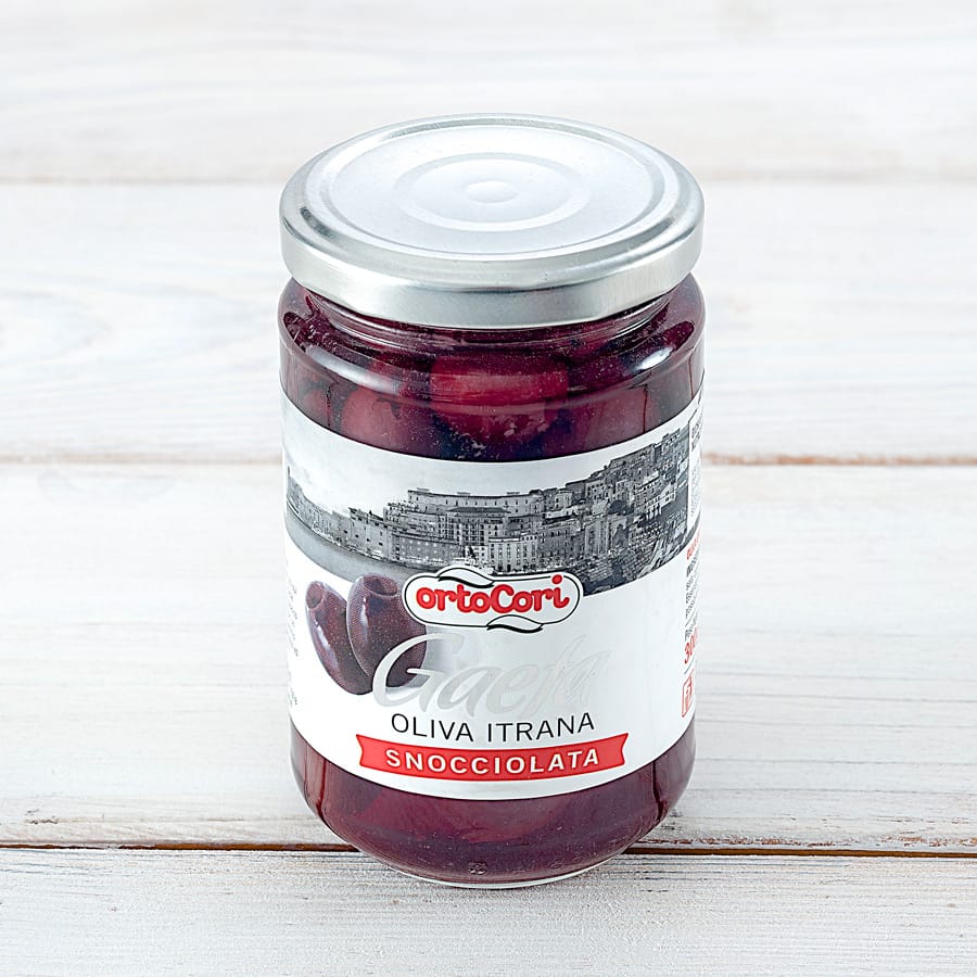 Czarne oliwki Itrana bez pestek 300g Orto Cori 1