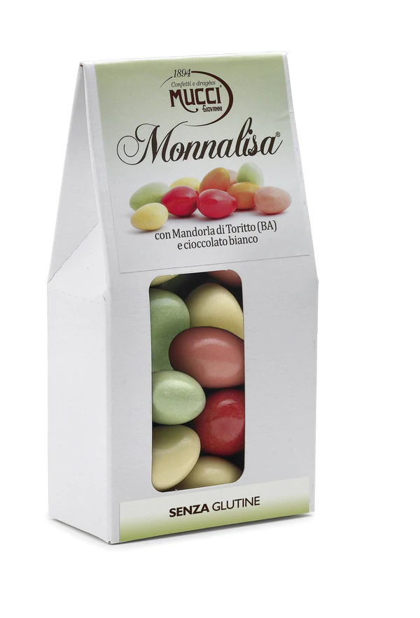 Monnalisa Mucci - pieczone migdały w smakowej czekoladzie 75g. 1