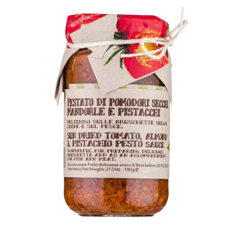 pestato z suszonych pomidorów i pistacji w stylu rustykalnym 180g
