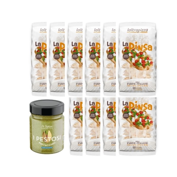 Zestaw włoskich delikatesów 10 szt. pinsa 250 g pesto gratis 1